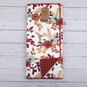 Fall Kitchen Dish Drying Mat Harvest Woodland Floral 14x21 Flowers